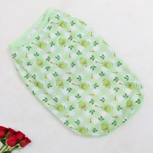 Gilet pour animal de compagnie à motif de fruits, vêtement chat chien printemps détail.