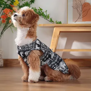 Vestito estivo per cani con stampa elefante thailandese, abbigliamento leggero per piccoli cani.