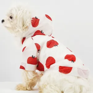 Cute dog sun protection clothes hooded puppy shirt lightweight breathable summer pet apparel
