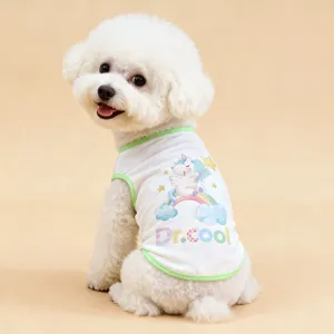 Cute summer pet vest for dogs, breathable thin cartoon unicorn puppy clothes, cute apparel