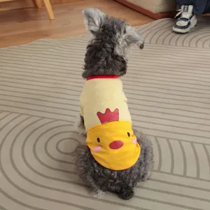 Cute pet t-shirt for spring and summer, featuring a lovely cartoon chick design for dogs.