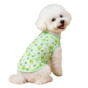 Joli gilet de printemps pour chiens chats, imprimé fruit à carreaux, vêtements respirants.