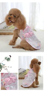 Summer pet dog qipao dress cute floral apparel for small dogs like teddy pomeranian clothes