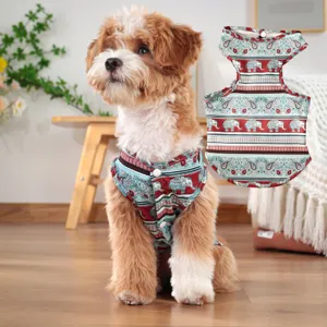 Vestito estivo sottile per cani con stampa di elefante e cachemire, ideale per cani piccoli.