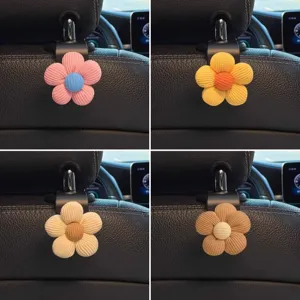 Schattige Bloemige Autostoel Achterhaak Multifunctionele Hoofdsteun Hanger Cartoon Interieur Opslag Organisatie Accessoires
