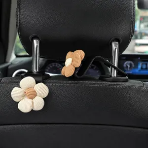 Schattige bloem autostoel rugleuning haak multifunctionele verborgen opbergorganizer voor auto