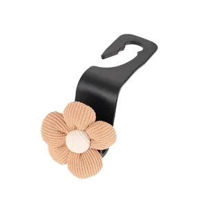 Schattige autostoel hoofdsteun haak met bloemen decoratie, multifunctionele organizer.