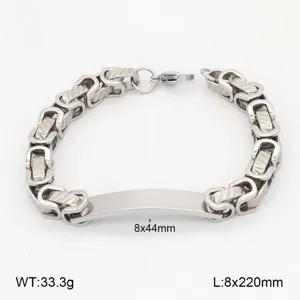 Bracelet pour homme en acier titane style byzantin avec plaque, bijou élégant et durable.
