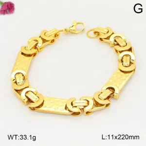Bracelet maille lourde acier titane plaqué or homme mode bijoux de luxe accessoires 220mm