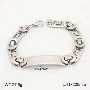 Bracelet pour homme en acier titane design géométrique luxe élégant argent mode bijoux