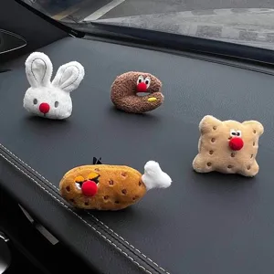 Cute plush car air vent perfume clip cartoon doll aroma diffuser automotive decor.