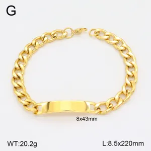 Bracelet gourmette en acier inoxydable dore avec plaque vierge pour hommes et femmes tendance