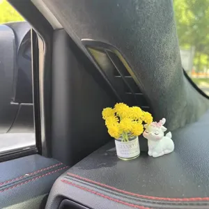 Lindo ciervo y mini florero para tablero de auto, decoración interior fresca y bonita.