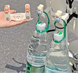 Detailed view of the cute cartoon bear and rabbit electric scooter hook, sturdy and convenient.