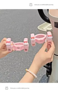 Cute cartoon rabbit electric vehicle hook, punch-free handlebar storage hanger.