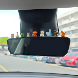 Süße tier auto bildschirm deko ornamente armaturenbrett cartoon mini harz figuren puppen