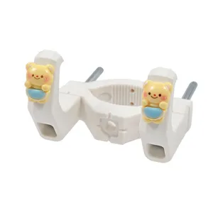 Cute cartoon bear electric vehicle handlebar hook, sturdy plastic scooter storage accessory.