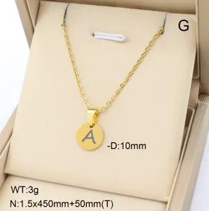 Collier pendentif lettre or en acier inoxydable pour femmes bijoux cadeau cadeau tendance