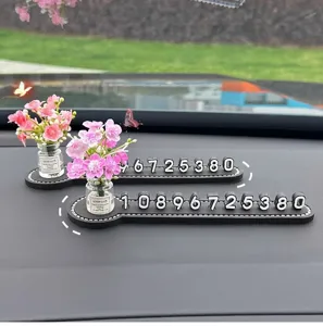 Begonie Blume Auto temporäre Parknummernschild Armaturenbrett Telefonnummer Display Schild