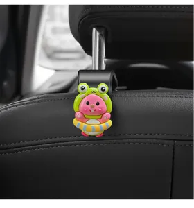 Car back seat hook cute cartoon frog design multipurpose organizer hanger for vehicle headrest.