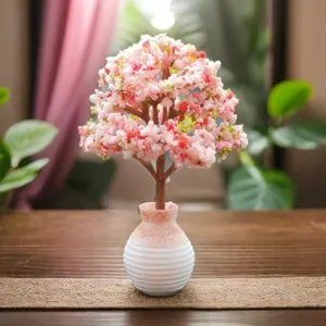 Árbol de Cerezo Artificial Creativo Paisaje en Miniatura Adorno de Resina Decoración Floral de Escritorio para Oficina Hogar