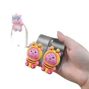 Cartoon car seat back hook multi-functional cute pink bear vehicle storage organizer