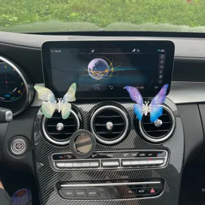 Cute butterfly car air freshener vent clip, stylish interior decoration for women and girls.