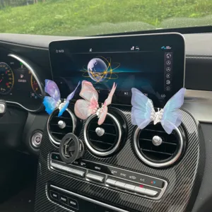 Cute butterfly car air vent clip aromatherapy ornament for women interior decoration healing design.
