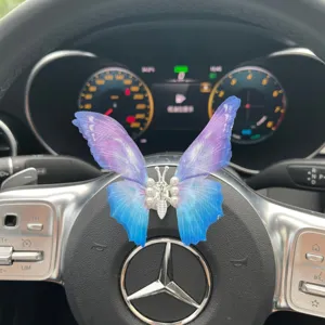 Car air freshener cute butterfly aroma ornament interior decor creative crystal gift accessory