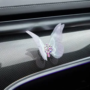 Clip de ventilación de coche mariposa brillante diamantes de imitación difusor