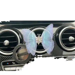 Cute butterfly car air freshener vent clip aromatic interior decoration for women