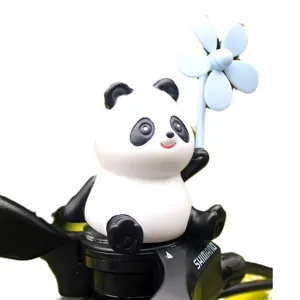Cute panda windmill figurine for bicycle and car interior decoration, lovely ornament.