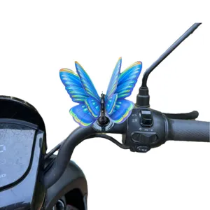 Accesorio de decoración para patinete eléctrico mariposa 3D adorno de casco estilo estético azul