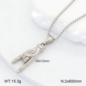 Collier pendentif geste rock en acier inoxydable, bijou chaîne titane pour hommes.