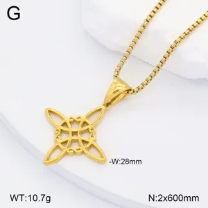 Collier avec pendentif nœud celtique en acier inoxydable, bijoux tendance pour femmes et hommes.