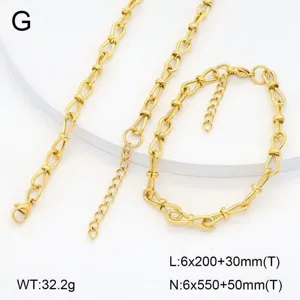 Ensemble De Collier Et Bracelet Géométrique En Acier Inoxydable Minimaliste Or Argent Noir Chaîne Bijoux Pour Femmes