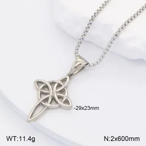 Pendentif de collier en acier inoxydable avec nœud celtique pour hommes et femmes détail