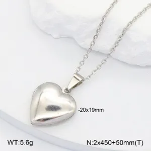 Collier pendentif médaillon cœur en acier inoxydable, 20x19mm bijoux chaîne de clavicule couple.