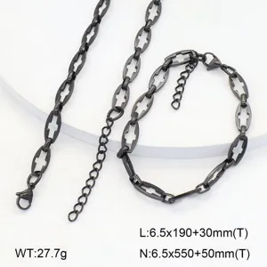 Ensemble collier bracelet en acier inoxydable croix gothique chaîne mode bijoux