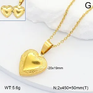 Collier pendentif médaillon cœur en or acier inoxydable 18K bijoux mode cadeau femme