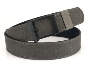 Ceinture tactique pour hommes en nylon gris foncé avec boucle automatique noire mate