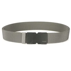 Men Tactical Braided Elastic Belt Quick Release Magnetic Alloy Buckle Nylon Stretch Webbing Belt For Outdoor Casual