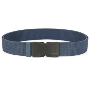 Men's braided elastic tactical belt with quick-release magnetic buckle in navy blue