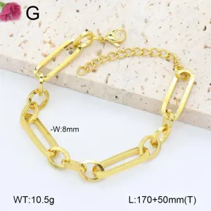 Bracelet de chaîne de trombone en acier inoxydable plaqué or minimaliste bijoux de mode