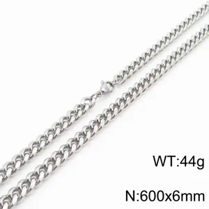 Elégante chaîne gourmette en acier inoxydable, bijou hip-hop tendance pour hommes et femmes.