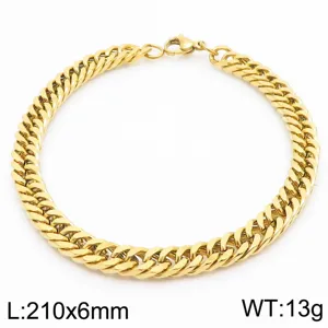 Mode bracelet ou collier de chaîne gourmette en acier inoxydable plaqué or 18K.
