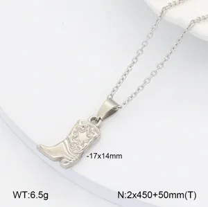 Collier pendentif botte de cowboy en acier inoxydable chaîne clavicule bijou mode