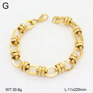 Bracelet maillons en acier inoxydable doré au design géométrique audacieux pour femme