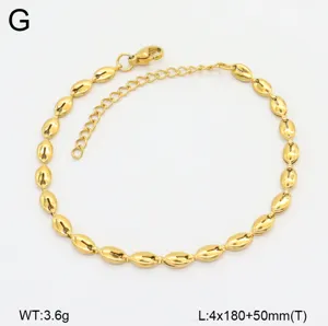 Bracelet grain de café en acier titane doré femme mode bijoux en acier inoxydable
