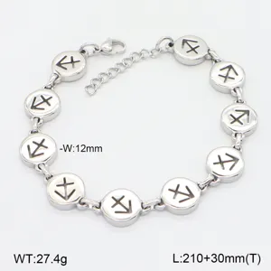 Bracelet de chaine en acier inoxydable motif zodiaque pour femme, detail retro chic.